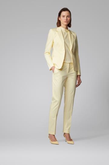 Spodnie BOSS Regular Fit Głęboka Żółte Damskie (Pl21238)